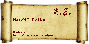 Mató Erika névjegykártya
